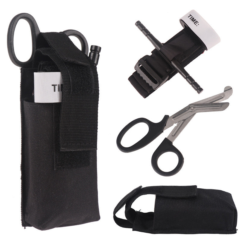 Kit Tático de Primeiros Socorros – Torniquete com Tesoura e Estojo de Transporte