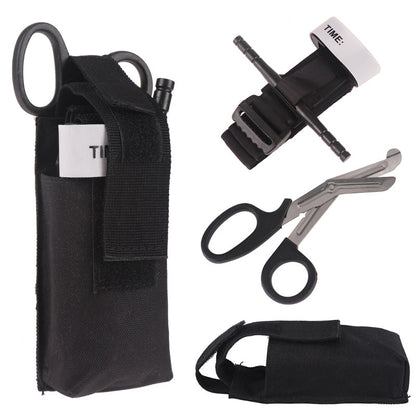Kit Tático de Primeiros Socorros – Torniquete com Tesoura e Estojo de Transporte